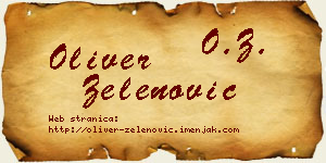 Oliver Zelenović vizit kartica